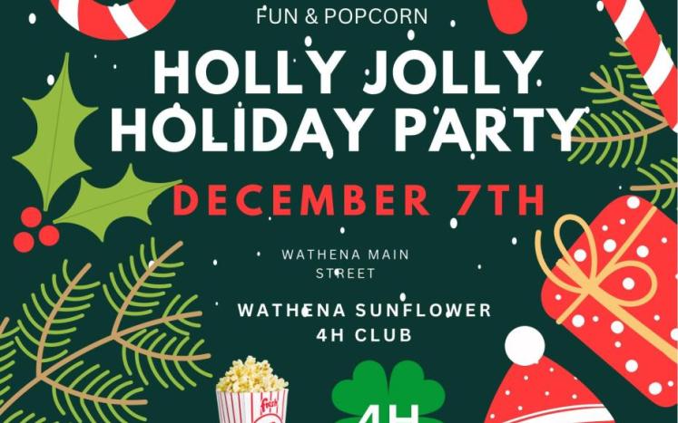 Holly Jolly holiday party flier