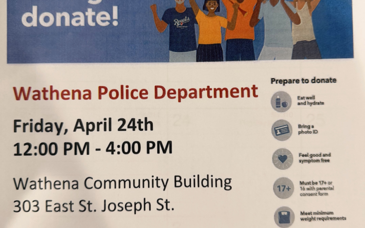 Blood Drive Flyer Wathena Police Department Blood Drive